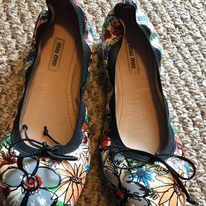 Miu Miu Floral Flats